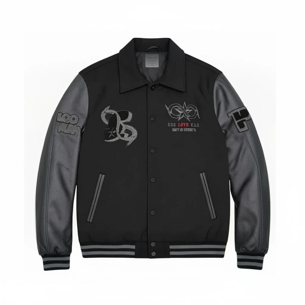 Black varsity jacket