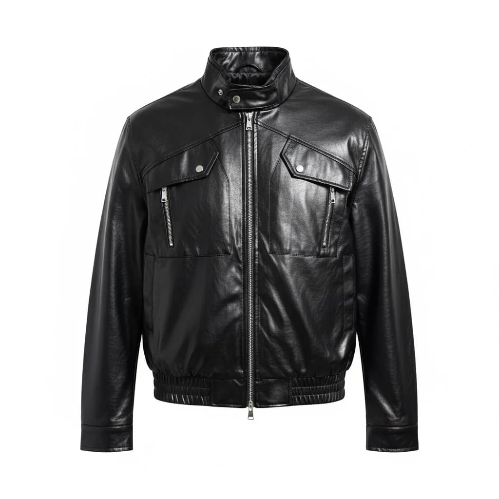 Black leather jacket